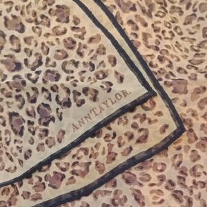 Ann Taylor Animal Print Scarf in Brown and Tan